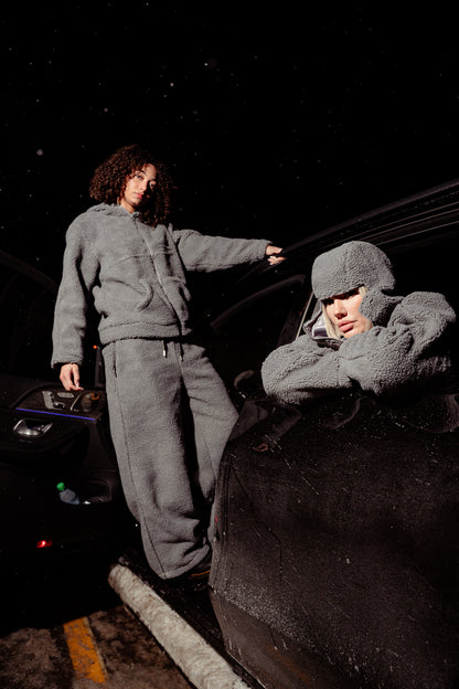 WOLF GREY FLEECE HOODIE